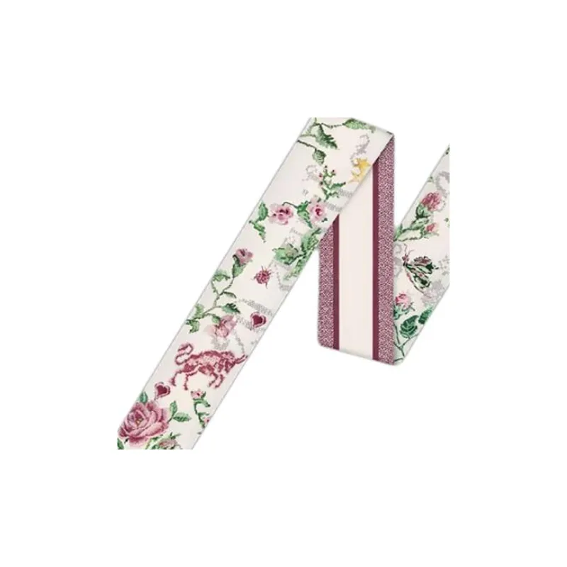 DIOR Mulberry Silk Scarves Women's Burgundy-1