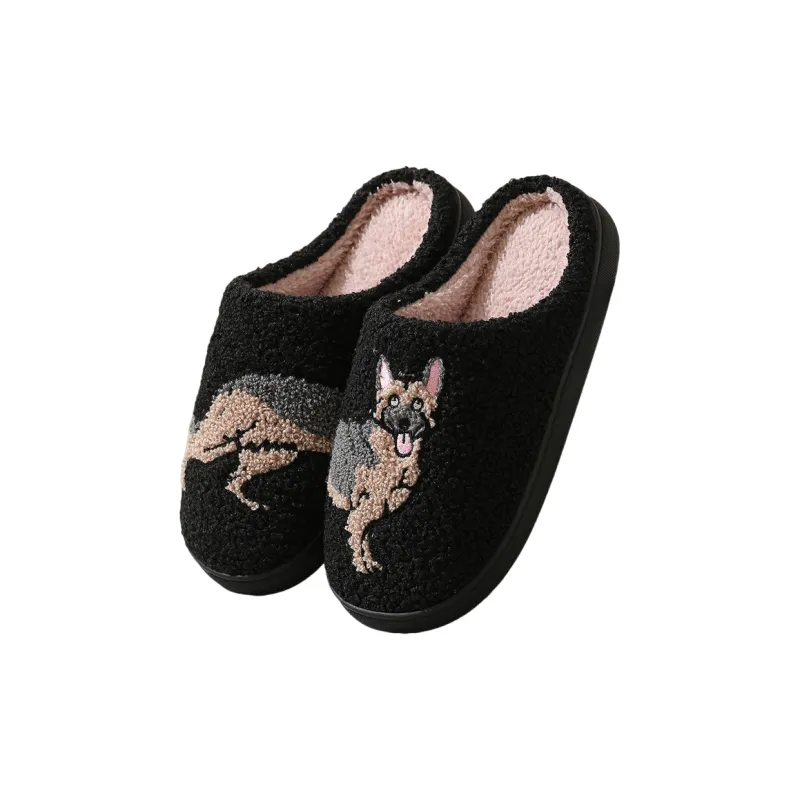Meter Fall And Winter Women's Cute Cartoon Dog Cotton Slippers Home Indoor Slip Resistant Cotton Slipper Shoes-5