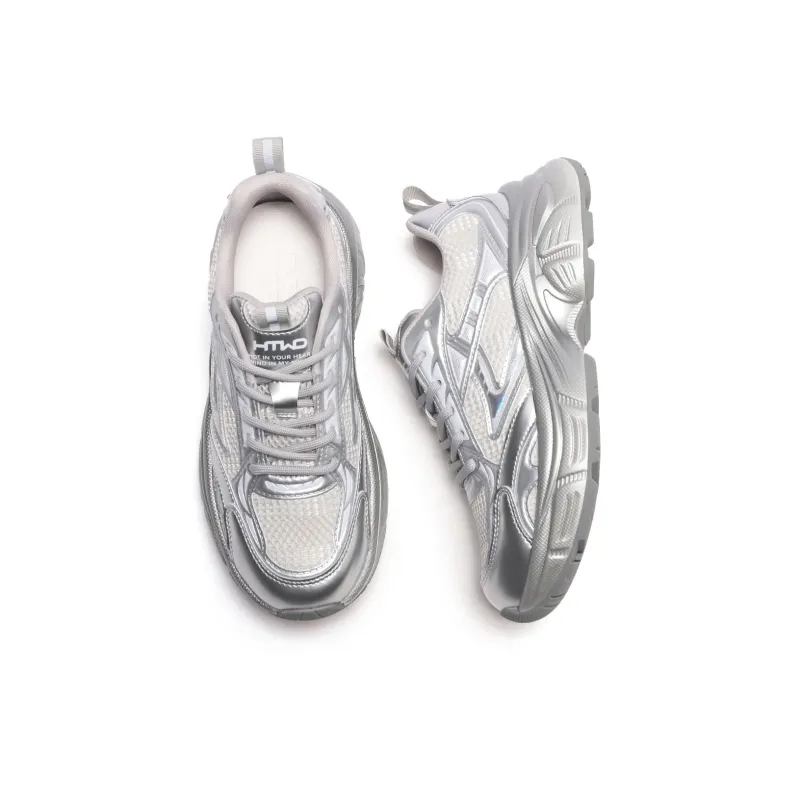 Hotwind Millennium Galaxy Series Abrasion Resistant Breathable Low Top Chunky Sneakers Women's Liquid Silver-1
