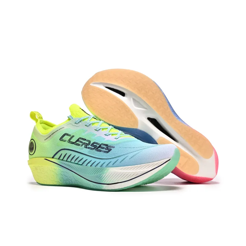 CIERSES Low Top Running Shoes Unisex Fluorescent Cherry Blossom Pink Tranquil Blue Mismatched-4