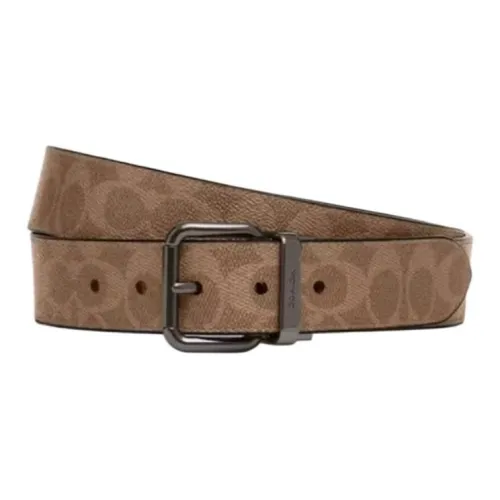 COACH PVC Artificial Leather Leather Belts Men's Brown -