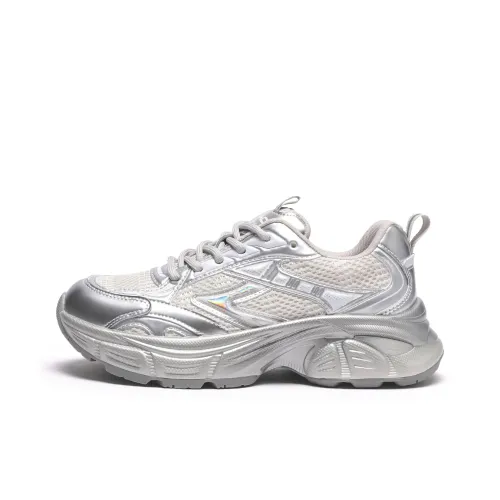 Hotwind Millennium Galaxy Series Abrasion Resistant Breathable Low Top Chunky Sneakers Women's Liquid Silver