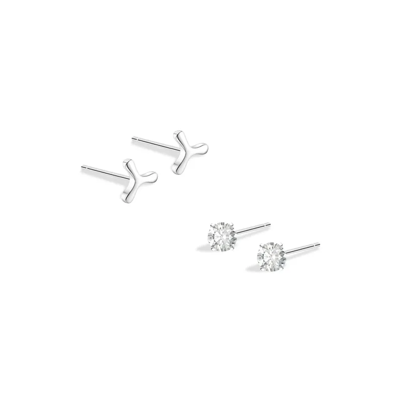 BLANK IN BLANK Sterling Silver Stud Earrings Women's Birthday Gift Girl-15
