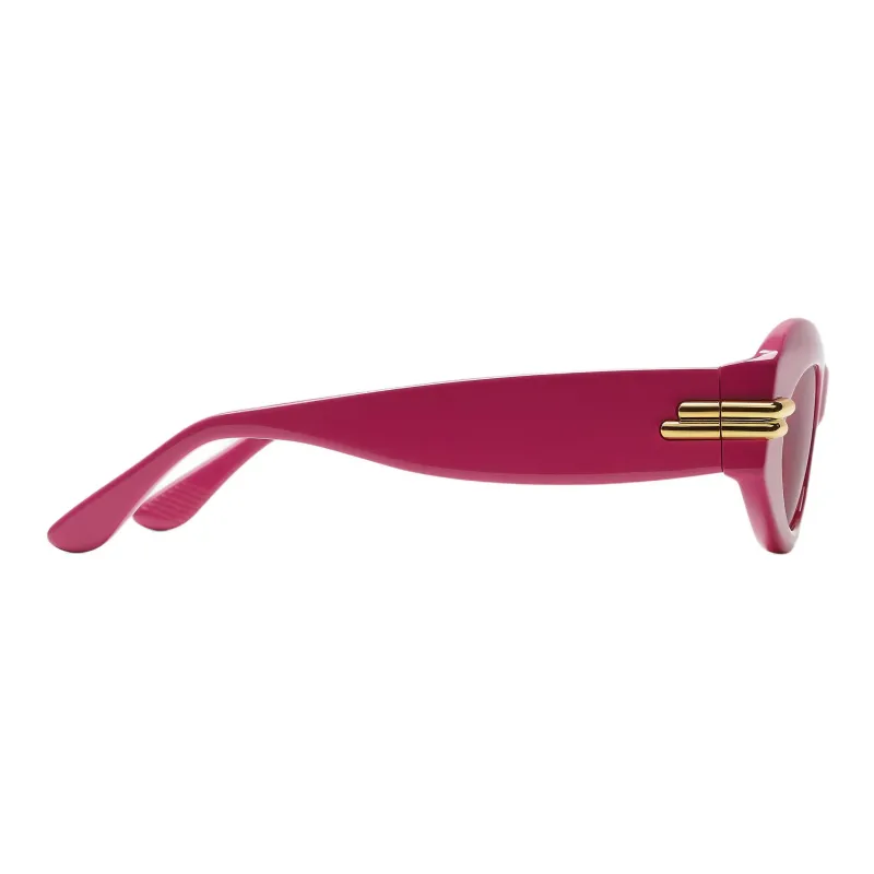 Bottega Veneta Recycled Acetate Material Irregular Shape Sunglasses Women's Pink-2