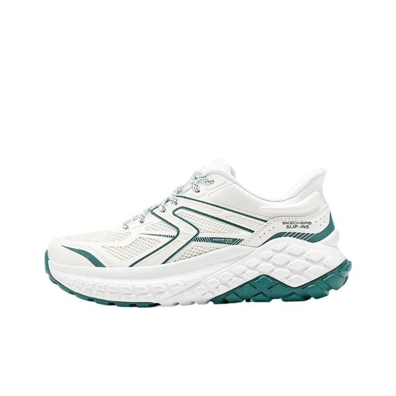 Skechers SPORT MENS Wear Resistant Low Top Chunky Sneakers Men's White Green-0