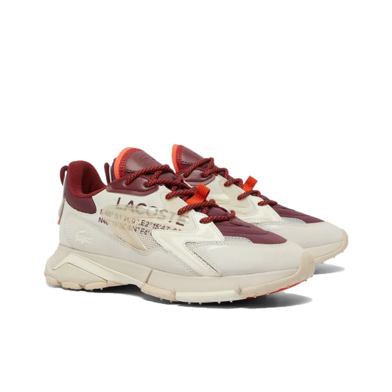 LACOSTE L003 Neo Tech Low Top Casual Shoes Men's Beige Red-1