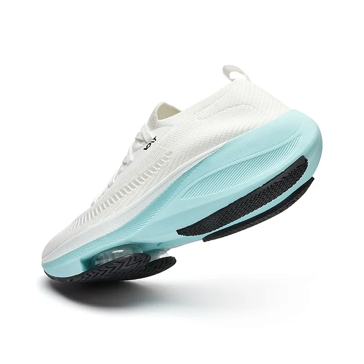 VOIT Cushioning, Slip Resistant, And Abrasion Resistant Low Top Running Shoes Unisex White Blue-1