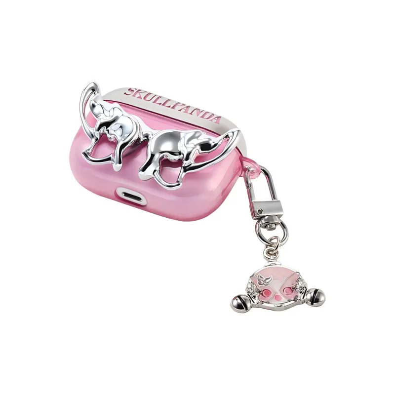 POP MART Compatibility With AirPods Pro ABS+TPU+Alloy Skullpanda Girlish Headphone Cases-1