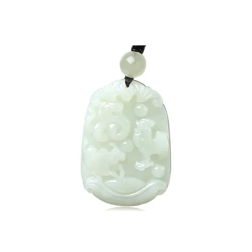 BYTHERE Hetian Jade Necklaces Pale Greenish White Jade Unisex