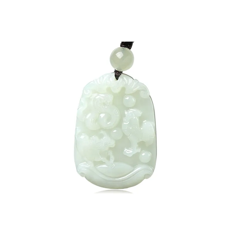 BYTHERE Hetian Jade Necklaces Pale Greenish White Jade Unisex-0