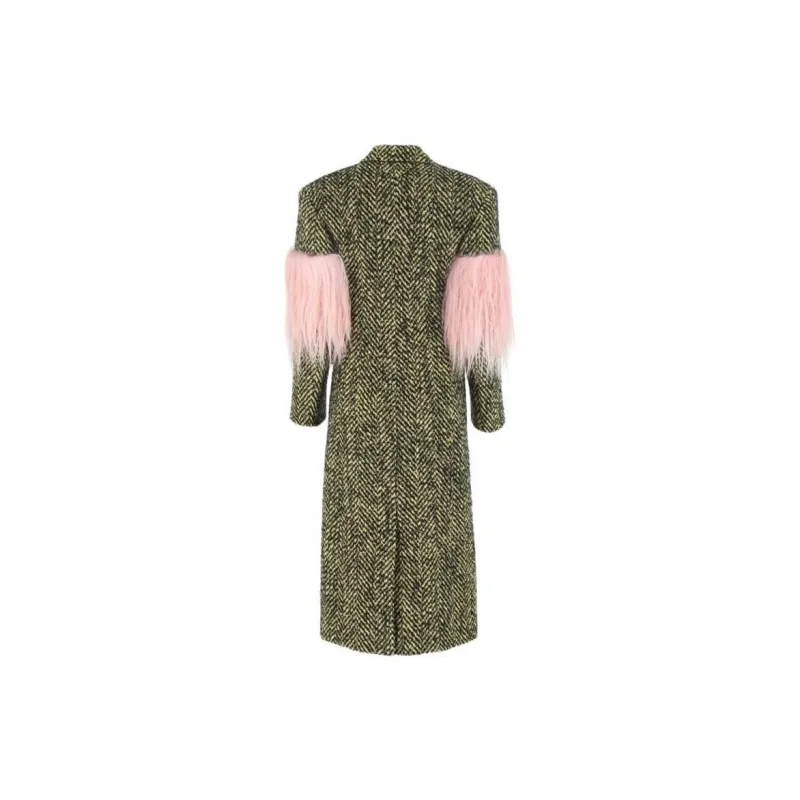 PRADA Fringed Chevron Knitted Coat-1