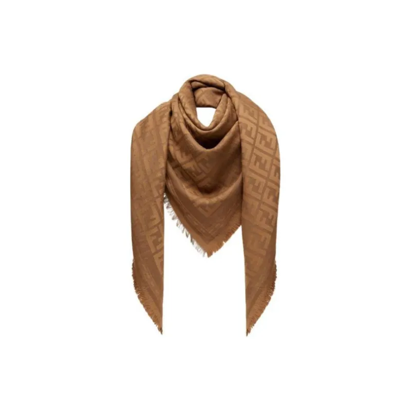 FENDI Ff Jacquard Fringed Edge Shawl-1