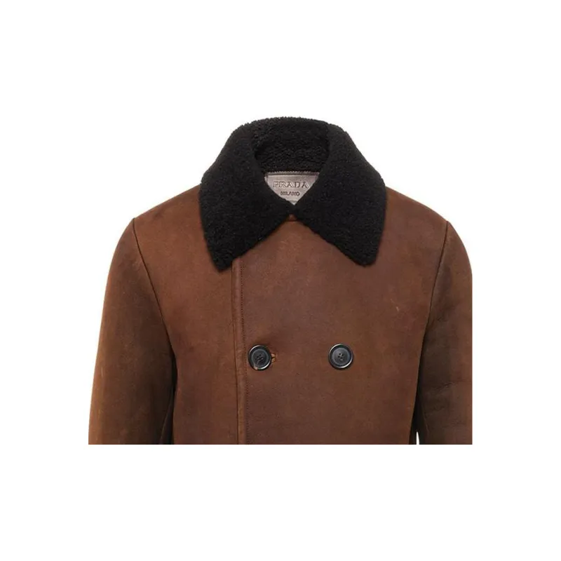 PRADA Double Breasted Mid Length Coat-6