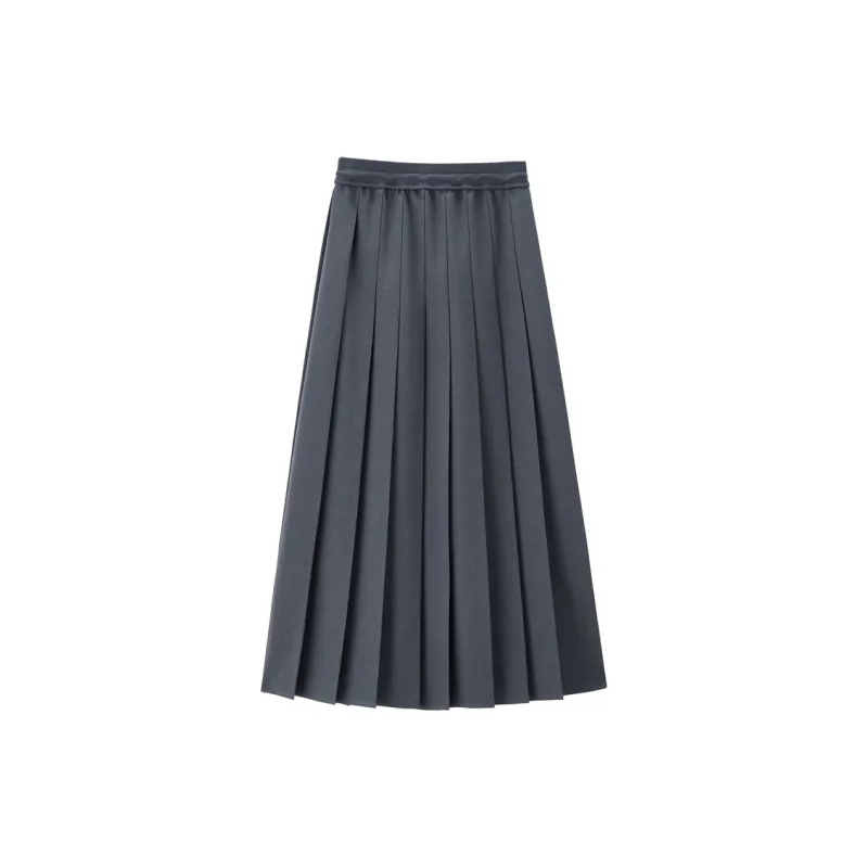 UNIQLO Casual Long Skirts Women's Stone Gray-1
