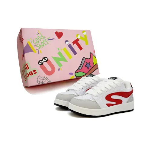 UNIITY Kitten Bowknot Girlish Cute Style Low Top Skateboard Shoes Women's White Red Box Included