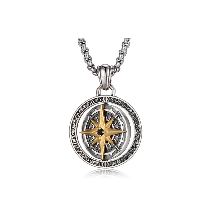 IDEAGEMER S925 Silver Necklaces Men's Silver-7