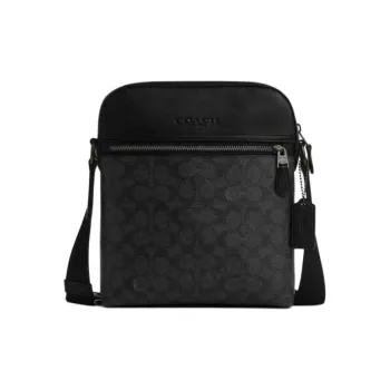 COACH PVC Crossbody Bag Shoulder Bag Small Size Men's Black Gray Color