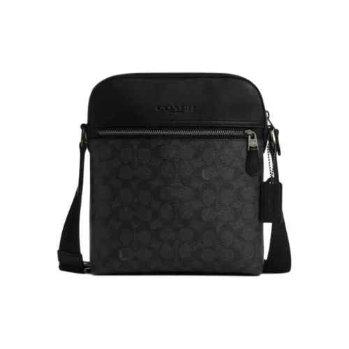 COACH PVC Crossbody Bag Shoulder Bag Small Size Men's Black Gray Color