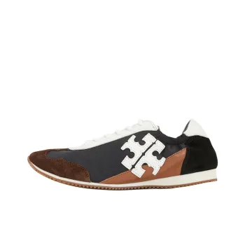 TORY BURCH Serif Anti Slip Wear Resistant Low Top Casual Shoes Women's Sparkling Black