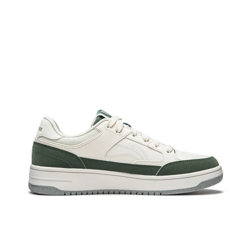 LiNing Tianji Slip Resistant, Abrasion Resistant, Lightweight, Breathable Skateboard Shoes Men's White Green-1