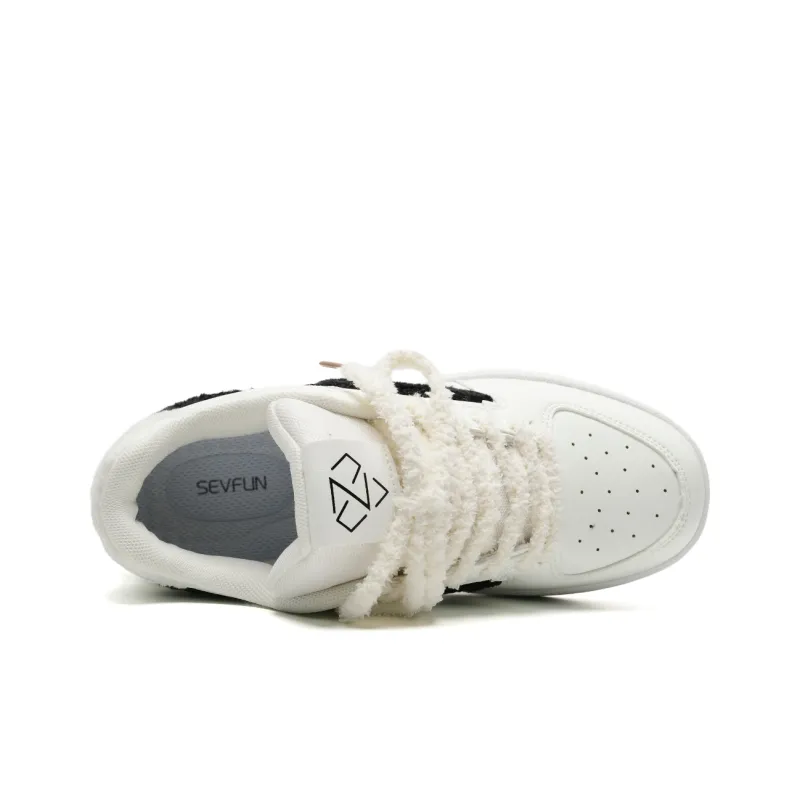 7 SEVFUN Low Top Skateboard Shoes Unisex Ecru-4