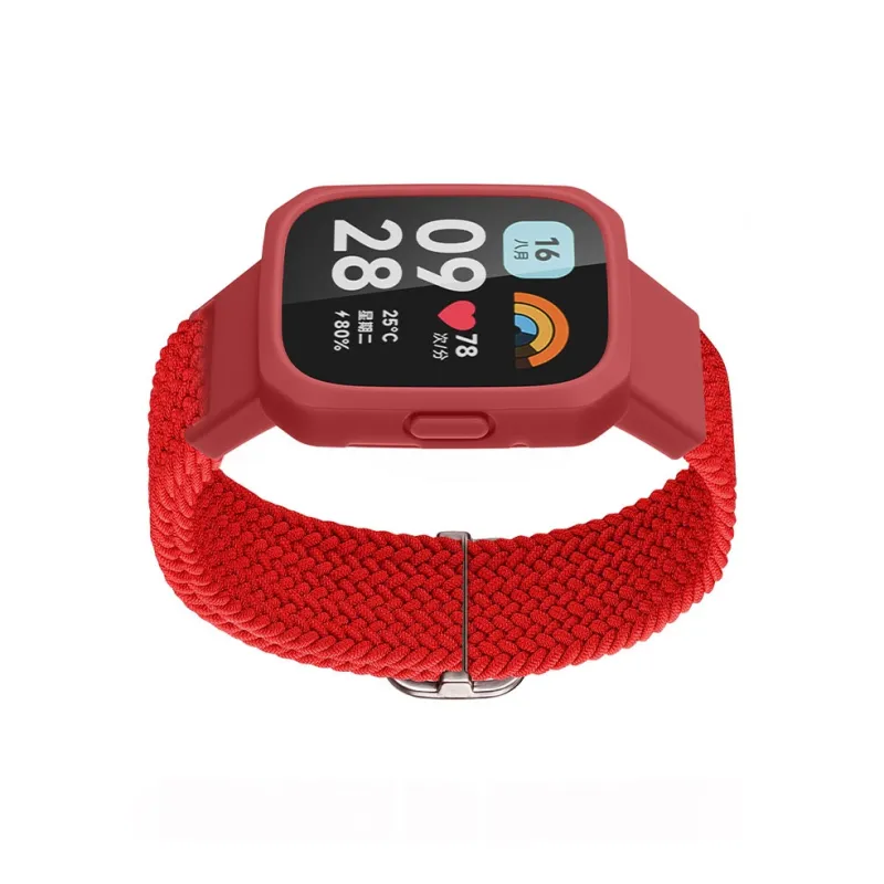 ZHENGGUANG Watch Band Red Beige Compatibility Fabric Material-10