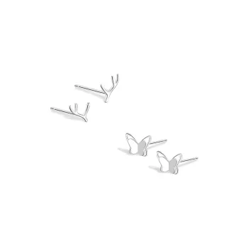 BLANK IN BLANK Sterling Silver Stud Earrings Women's Couple Bestie Female Friend Girl