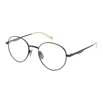 GUCCI Plate And Metal Round Optical Glasses Women's Black