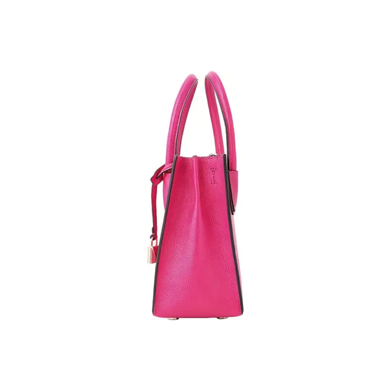 MICHAEL KORS Mercer Cow Leather Trunk Bag, Crossbody Commuter Bag, Handbag Trumpets Women's Dark Pink-3
