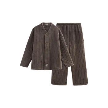 Same Language Pajama Set Men's Red Ink Brown