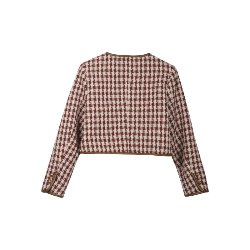 MISHOW Jacket Women's Red Coffee Plaid-1