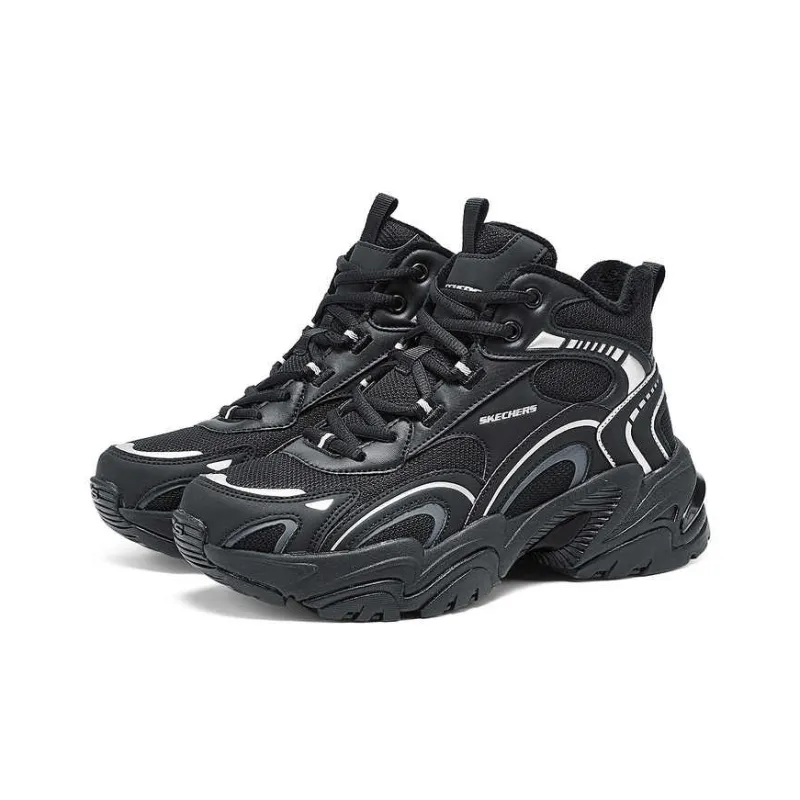 Skechers Sports Life Collection Anti Slip Wear Resistant High Top Casual Shoes Women's All Black-2
