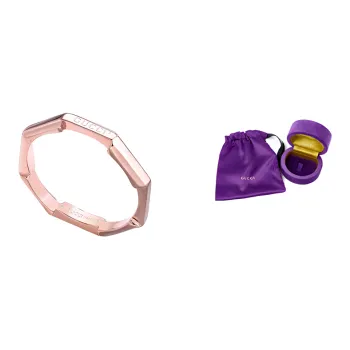 GUCCI 18kt Rose Gold Link To Love Mirrored Ring