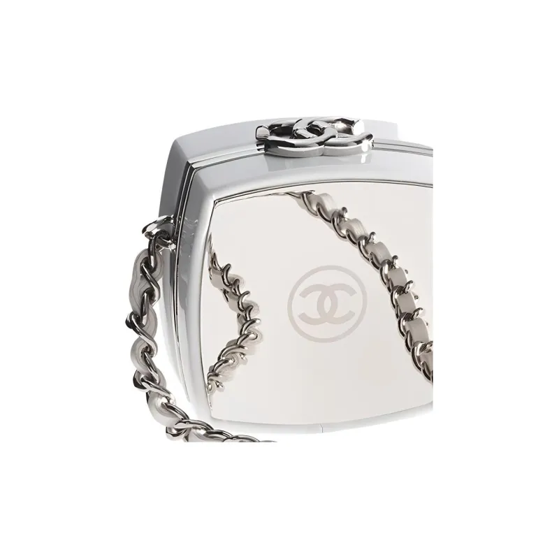 CHANEL 21K Winter Sheepskin Shoulder Bag, Crossbody Bag Mini Women's Silver/White-4