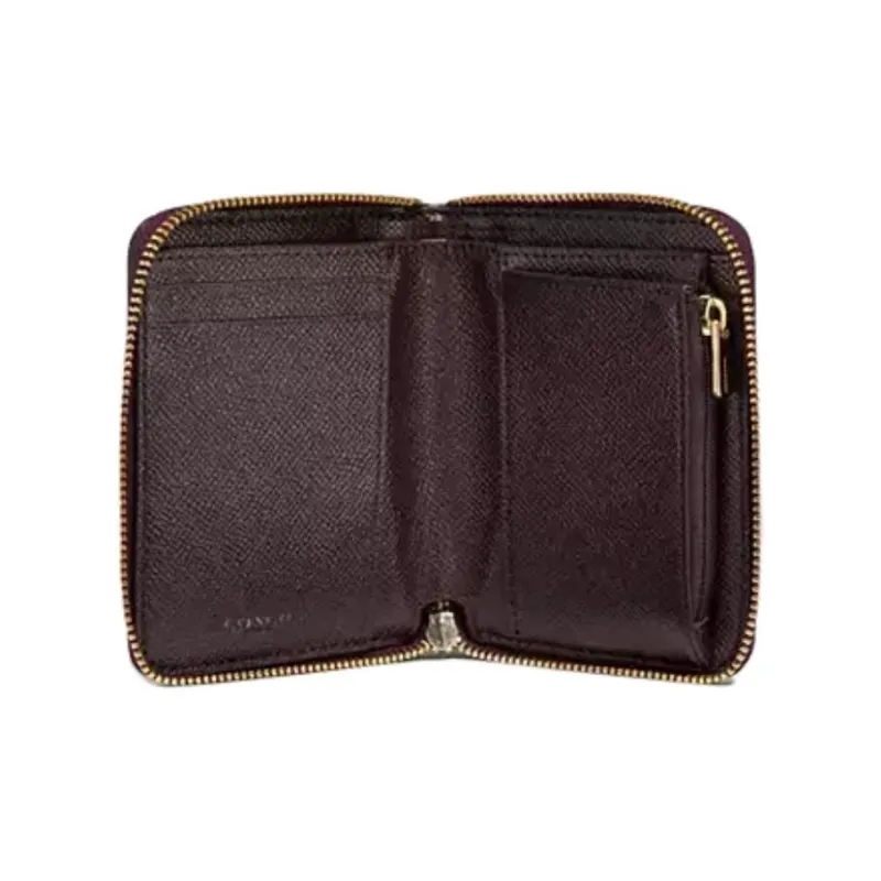 COACH Boxed Leather Wallet With Money Clip Gift Box And Clutch Included Women's Red-4