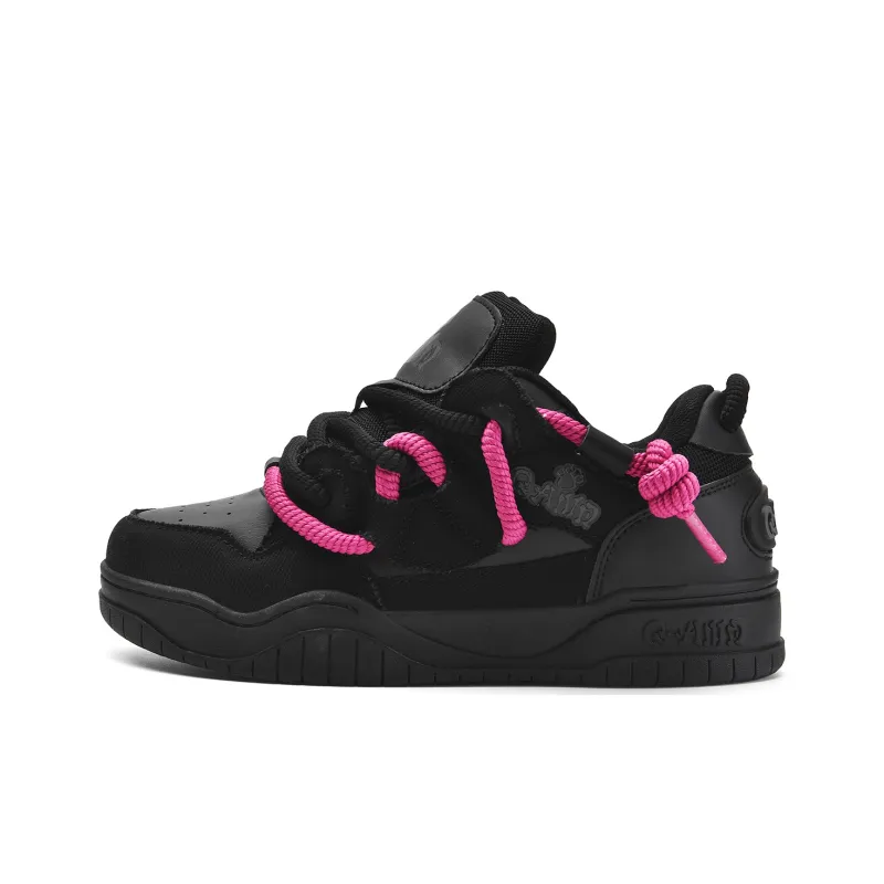 Q AND Puffy Shoes Anti Slip And Wear Resistant Height Increasing Low Top Skateboard Shoes Unisex-0