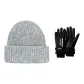 Gray Hats & Caps+Black Gloves