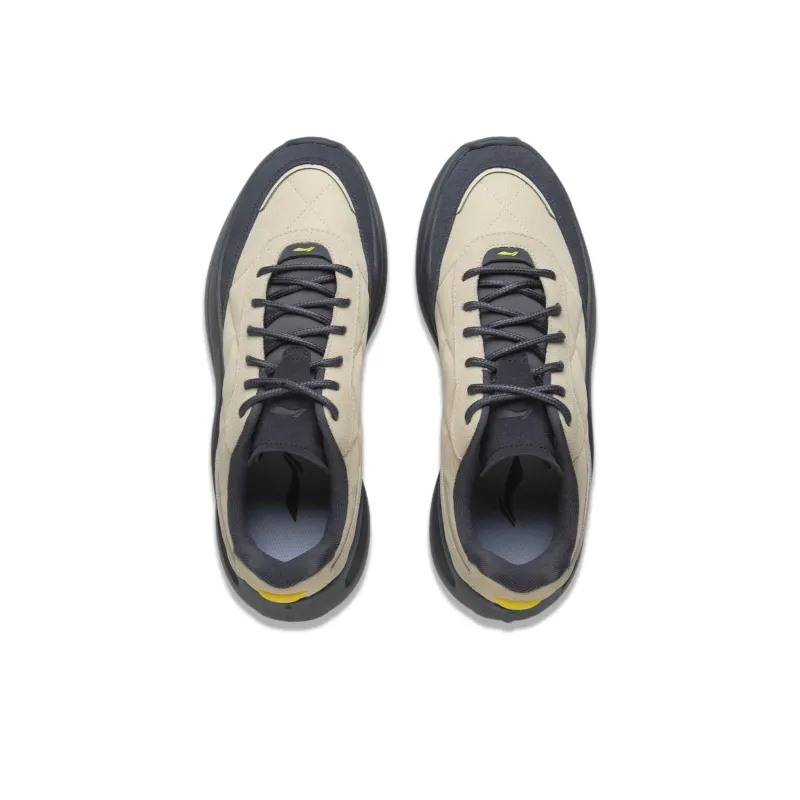 LiNing Cushioned Anti-Slip And Wear-Resistant Lightweight Low-Top Casual Shoes Men's Beige Black-3