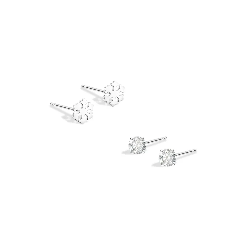 BLANK IN BLANK Sterling Silver Stud Earrings Women's Birthday Present Box-14