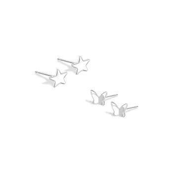 BLANK IN BLANK Sterling Silver Stud Earrings Women's Birthday Box