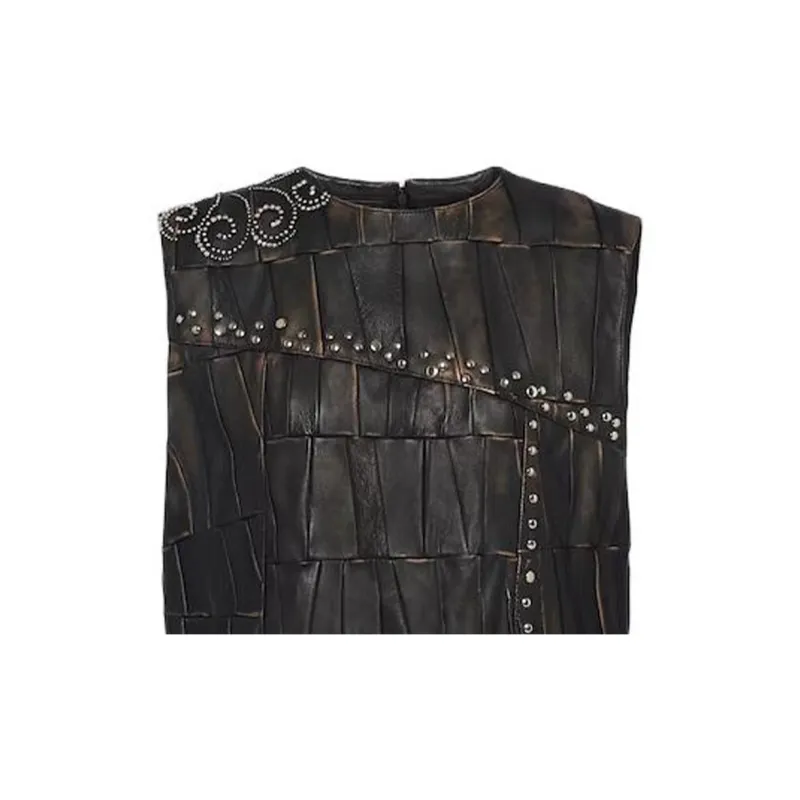 PRADA Patchwork Nappa leather Dress-3