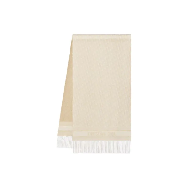 DIOR Viscose Knit Scarves Women's Ecru-0