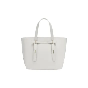 Furla Grain Leather Tote Bag, Shopping Bag, Handbag Medium Size Women's White