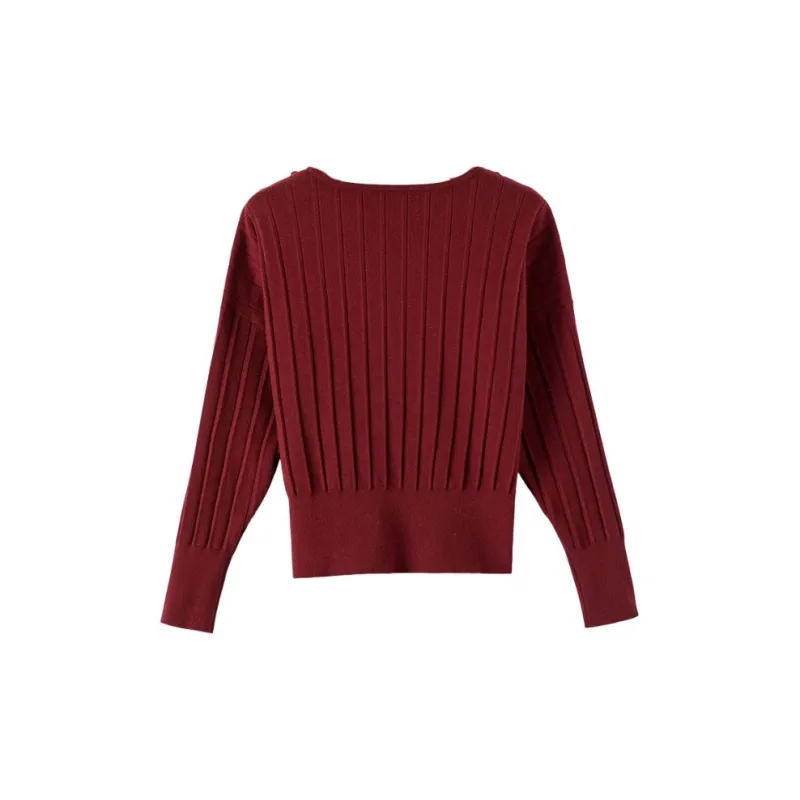 Late White Knitwear Women's Burgundy-1