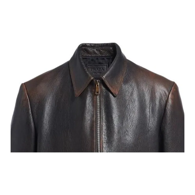 PRADA Leather Jackets Men Brown-4