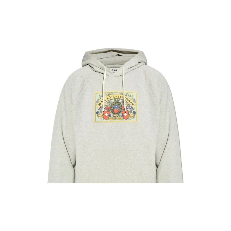 BALLY Graphic Printed Drawstring Hoodie-1