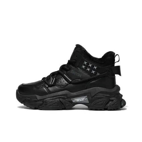 Bull Charm Wear Resistant Slip Resistant Height Increasing Mid Top Chunky Sneakers Men's