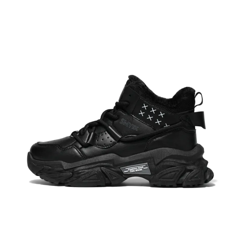 Bull Charm Wear Resistant Slip Resistant Height Increasing Mid Top Chunky Sneakers Men's-0