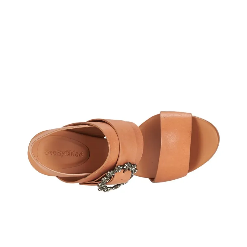 See By Chloe One Strap Sandals Women's Brown-3