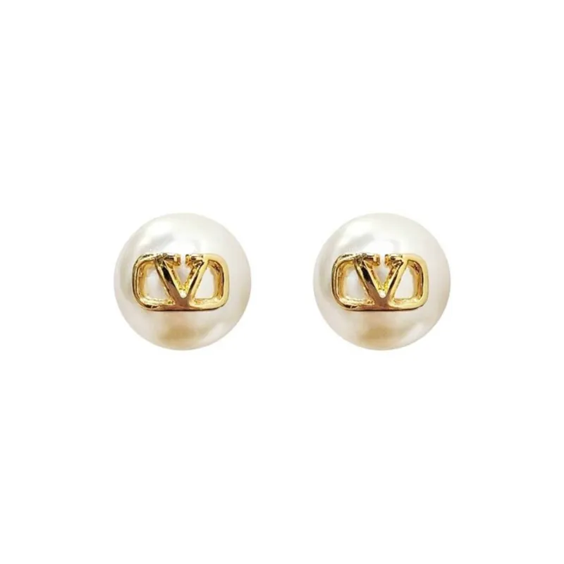Valentino Pearl Earrings Men's Gold-0